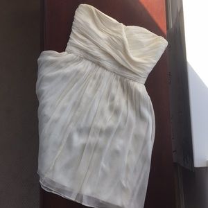 Ivory Strapless J.Crew Silk Dress